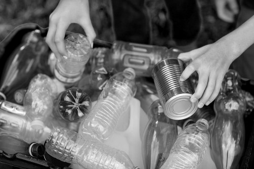 Recycling process of waste from a skip