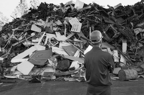 Construction site with waste removal services in Marylebone