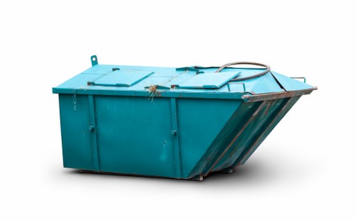 Enclosed and lockable skip in a residential area of Marylebone