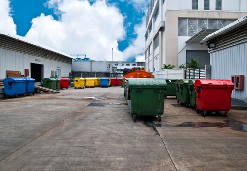 Skip container delivered to a residential area in Marylebone