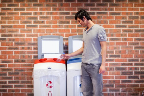 Recycling bins for household waste in Marylebone