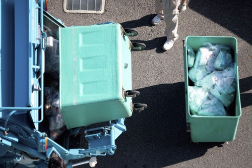 Office furniture being removed during clearance in Marylebone
