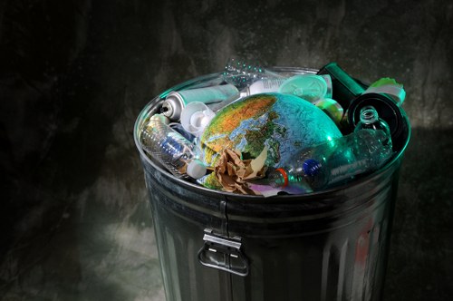 Efficient waste removal trucks in Marylebone neighborhood